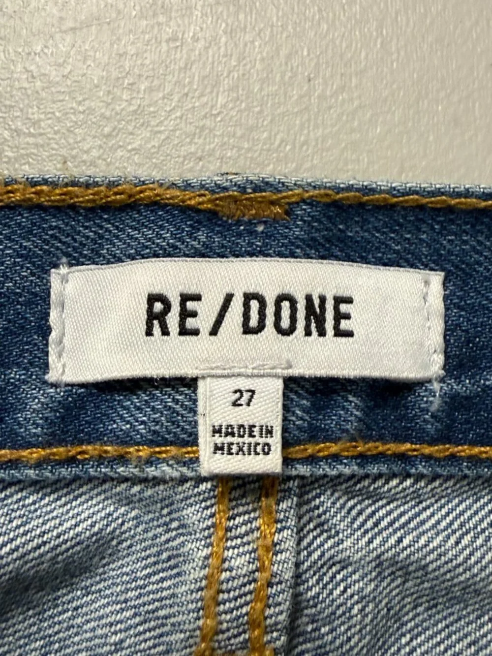 RE/DONE Loose Long Denim Jean Short Women's 27 Minerva Destroy Distressed NWOT